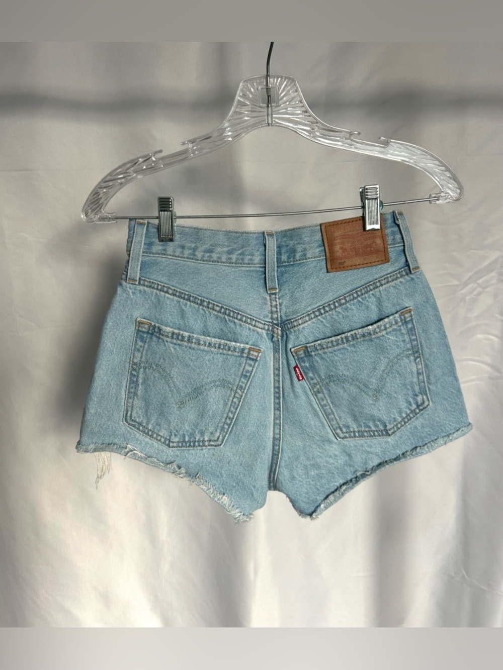 Levi's Premium High Rise Distressed Denim Cutoff Shorts - Picture 2 of 7
